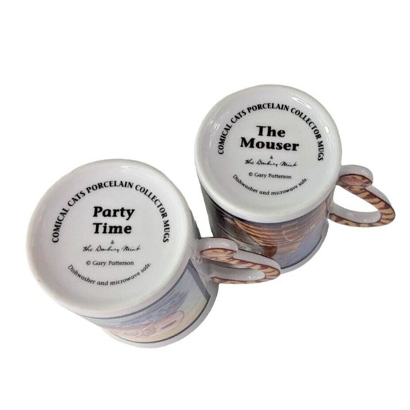 The Mouser and Party Time Danbury Mint Cat Mug Set by Gary Patterson - Picture 8 of 10